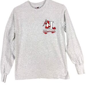 Vintage Hickory Crawdads Shirt Mens Small MILB‎ Baseball Long Sleeve USA 90s NC